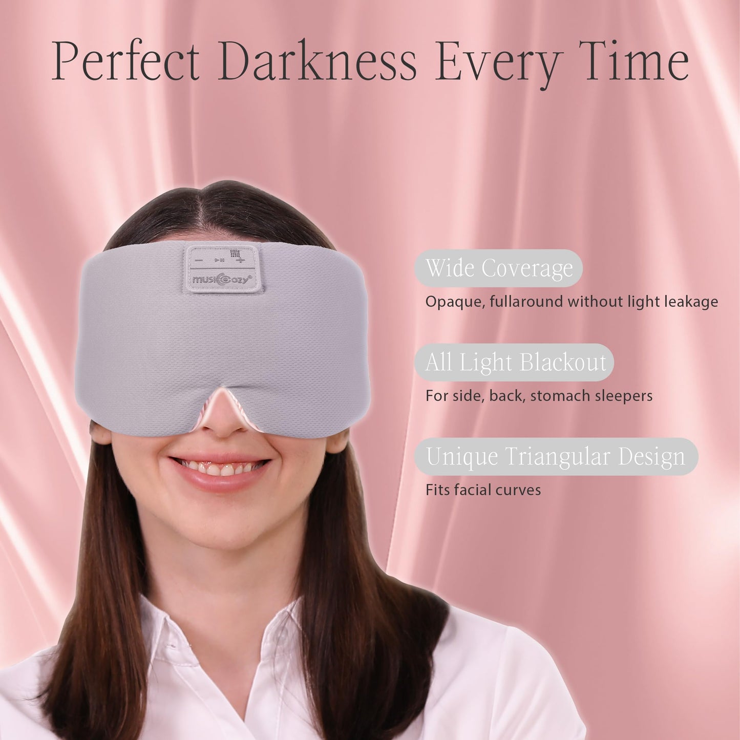 MUSICOZY Ice Silk Sleep Headphones with Bluetooth Mask, Eye Mask for Sleeping in Total Darkness, 5.4 Bluetooth Sleep Mask Sleep Headphones, Soft…