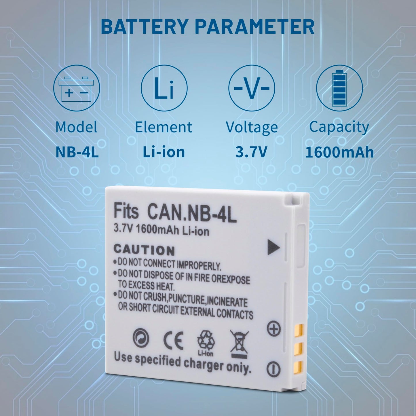 2-Pack NB-4L Battery with Smart LCD Display Dual Charger for Canon PowerShot ELPH 100 HS 300 HS 330 HS 310 HS SD1000 SD1100 is SD1400 is SD200 SD30