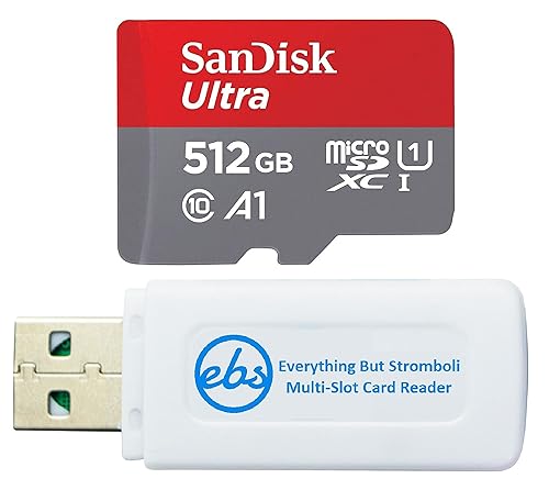SanDisk 512GB MicroSD Ultra Memory Card for Motorola Phone Works with Moto G54, Moto G Power 5G, Moto G (2023) (SDSQUAC-512G-GN6MN) Bundle with 1