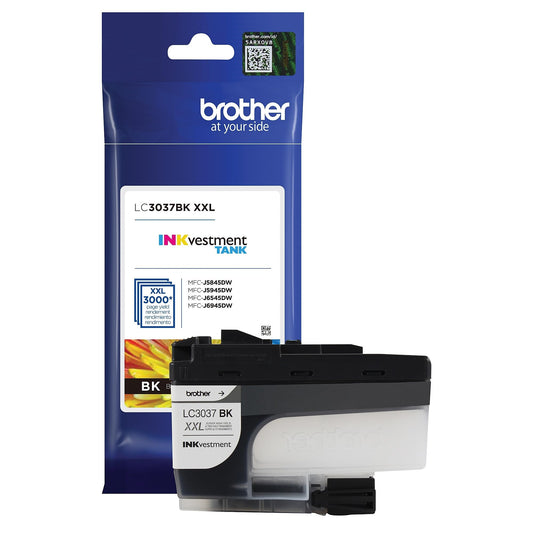 Brother Genuine LC3037BK, Single Pack Super High-Yield Black INKvestment Tank Ink Cartridge, Page Yield Up to 3,000 Pages, LC3037, Amazon Dash