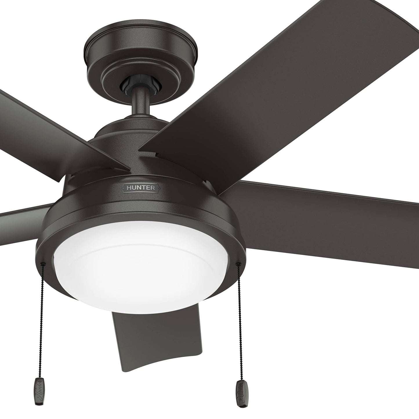 Hunter Fan 44 inch Casual Noble Bronze Outdoor Ceiling Fan with LED Light Kit and Pull Chain (Renewed)