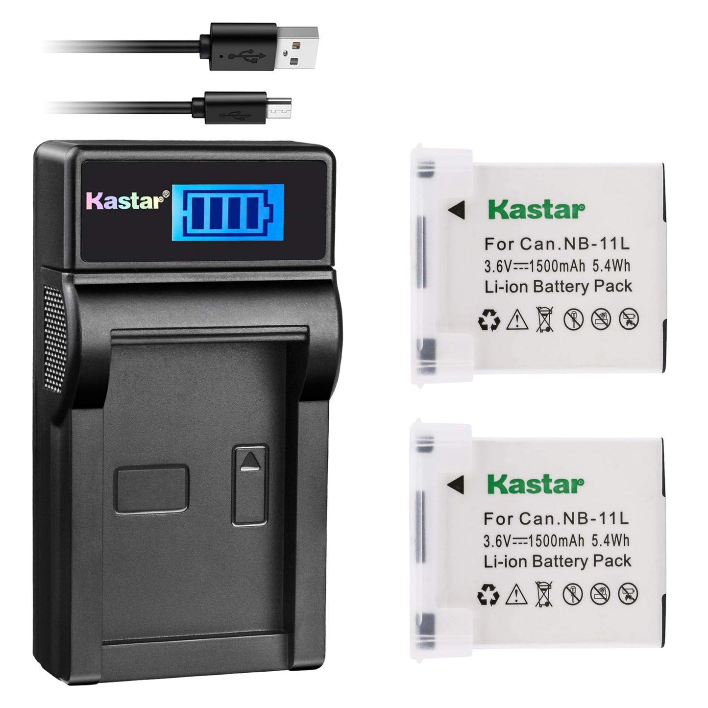 Kastar Battery (X2) & LCD Slim USB Charger for Canon NB-11L and PowerShot SX410 IS SX400 IS ELPH 170 IS 340 HS 320 HS 130HS 110 HS 1150 HS A2300 IS