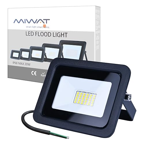 MIHEAL Ultra-Thin 30W Cool White 6000K LED Flood Light Spotlight Led Search Lamp 110V Floodlights for Outdoor Garden Street Square
