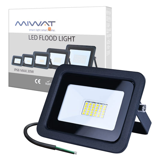 MIHEAL Ultra-Thin 30W Cool White 6000K LED Flood Light Spotlight Led Search Lamp 110V Floodlights for Outdoor Garden Street Square
