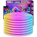 LETIANPAI 120Ft Neon Rope Lights,Flexible Led Rope Lights Control with App/Remote,Multiple Modes Music Sync Gaming RGB Led Neon Lights for Bedroom