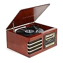 Victrola Ellington - 3-Speed (33 1/3, 45, 78 RPM) Bluetooth Record Player with CD Player, FM Radio, Premium Ceramic Stylus, & Built-in Speaker, RCA