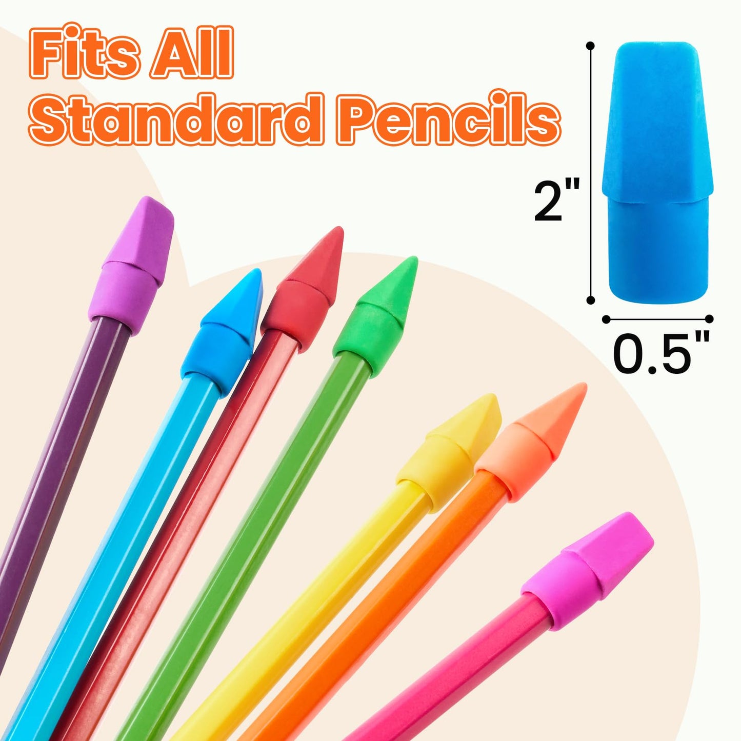 Sooez Pencil Top Erasers, 120 Pack Latex-Free Eraser Caps for Standard Pencils, No-Smudge Cap Erasers for Students, Teachers, Classroom Must Haves