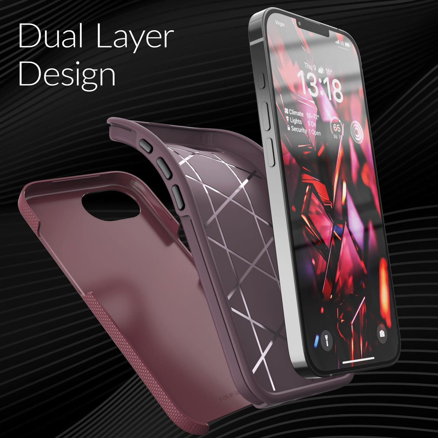 Crave for iPhone 17e Case and iPhone 16e Case, Shockproof Protection Dual Layer Case for iPhone 17e, iPhone 16e (6.1 inch) - Berry