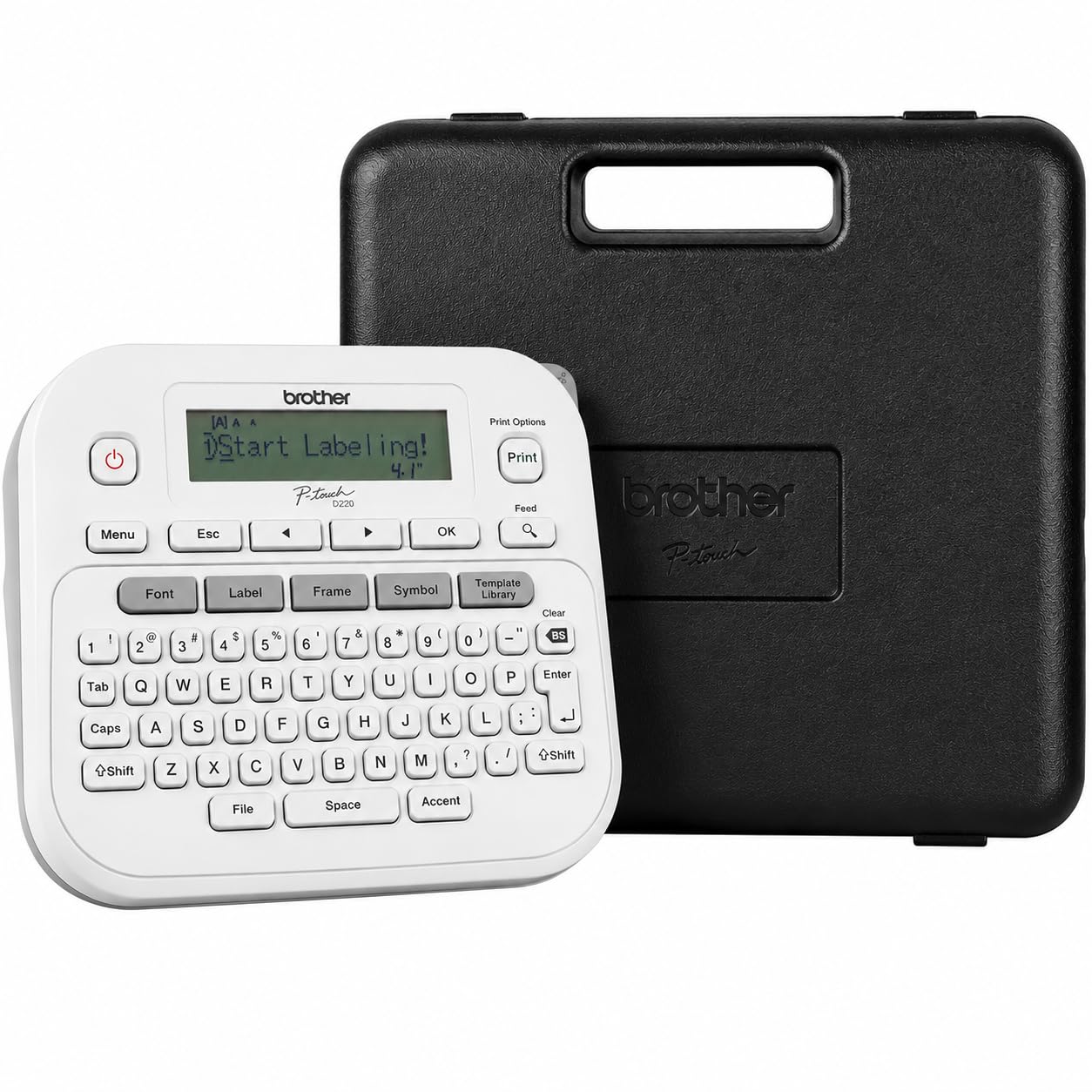Brother P-Touch PTD220 Portable Label Maker for Home & Office Organization with Carrying Storage Case