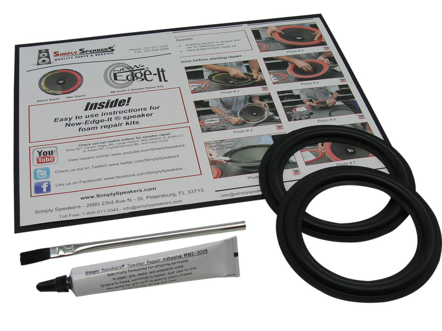 Rubber Edge 5.25 Inch Speaker Repair Kit RSK-5.25 (Pair)