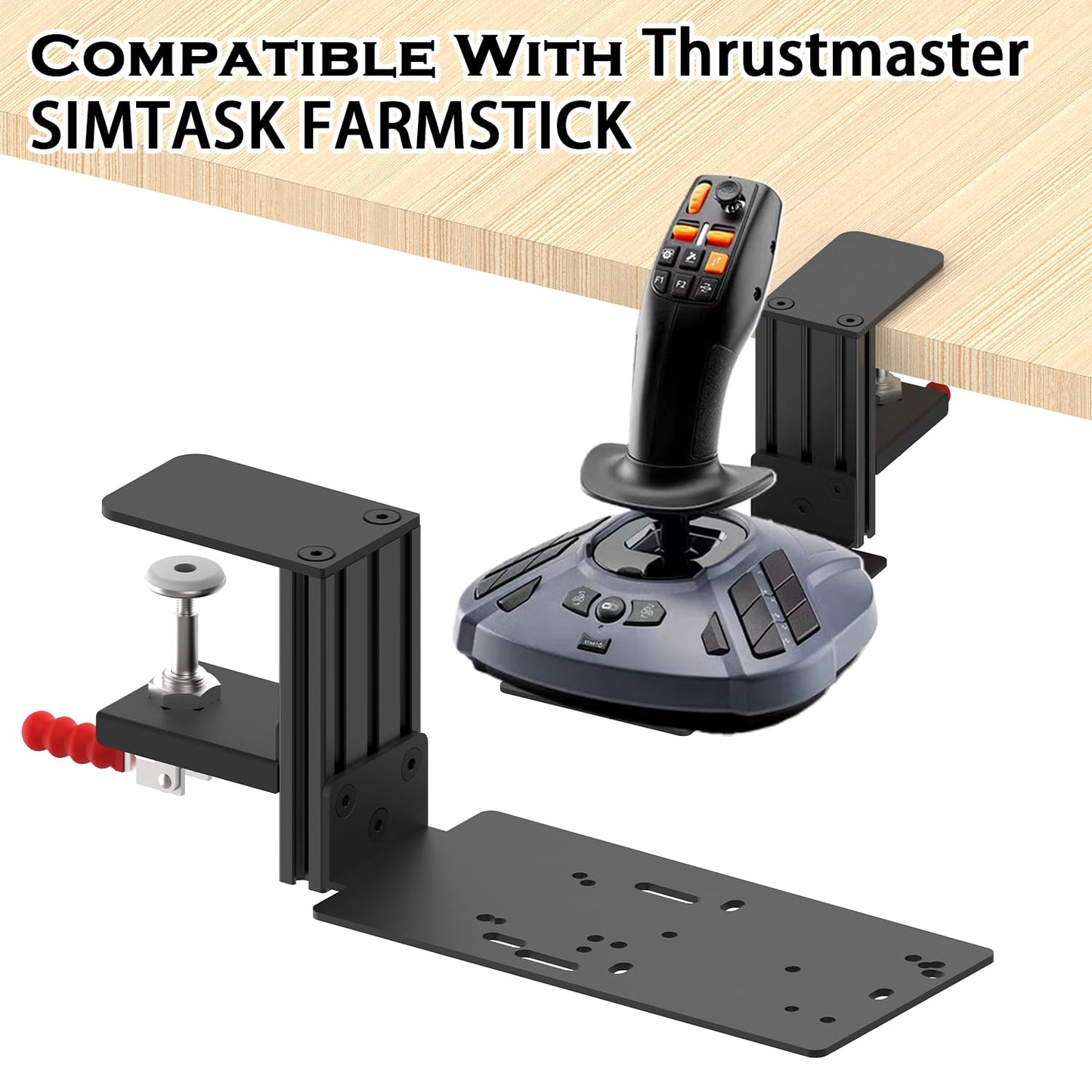 Flight Sim Game Joystick Desk Mount,Hotas Mount - Compatible with Thrustmaster T. Flight Hotas One/4/X,Sol-R2/Sol-R1,SimTask Farmstick,WINWING URSA