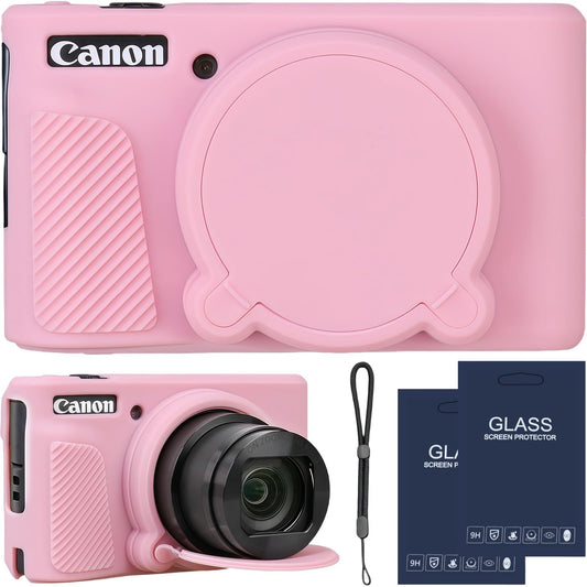 SZHSYJY Camera Case for Canon PowerShot SX740/ SX730 Digital Camera,SX740 HS Case, Soft Silicone Protective Case Removable Lens Cover,Comes with 2
