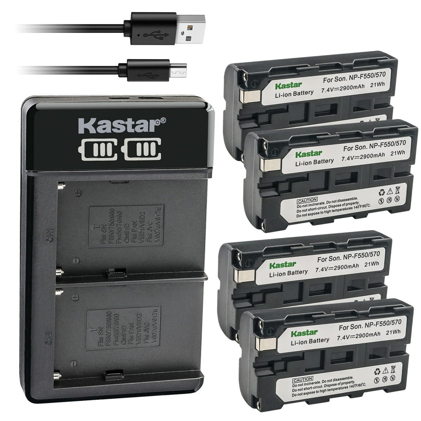 Kastar 4Pack Battery and LKD2 USB Charger Compatible with Sony DCR-TRV525 DCR-TRV58 DCR-TRV620 DCR-TRV7 DCR-TRV720 DCR-TRV735 DCR-TRV820 DCR-TRV9