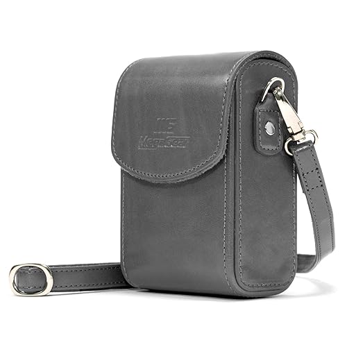 MegaGear MG1215 Leather Camera Case with Strap compatible with Canon PowerShot G7 X Mark III, G7 X Mark II, G7 X - Gray