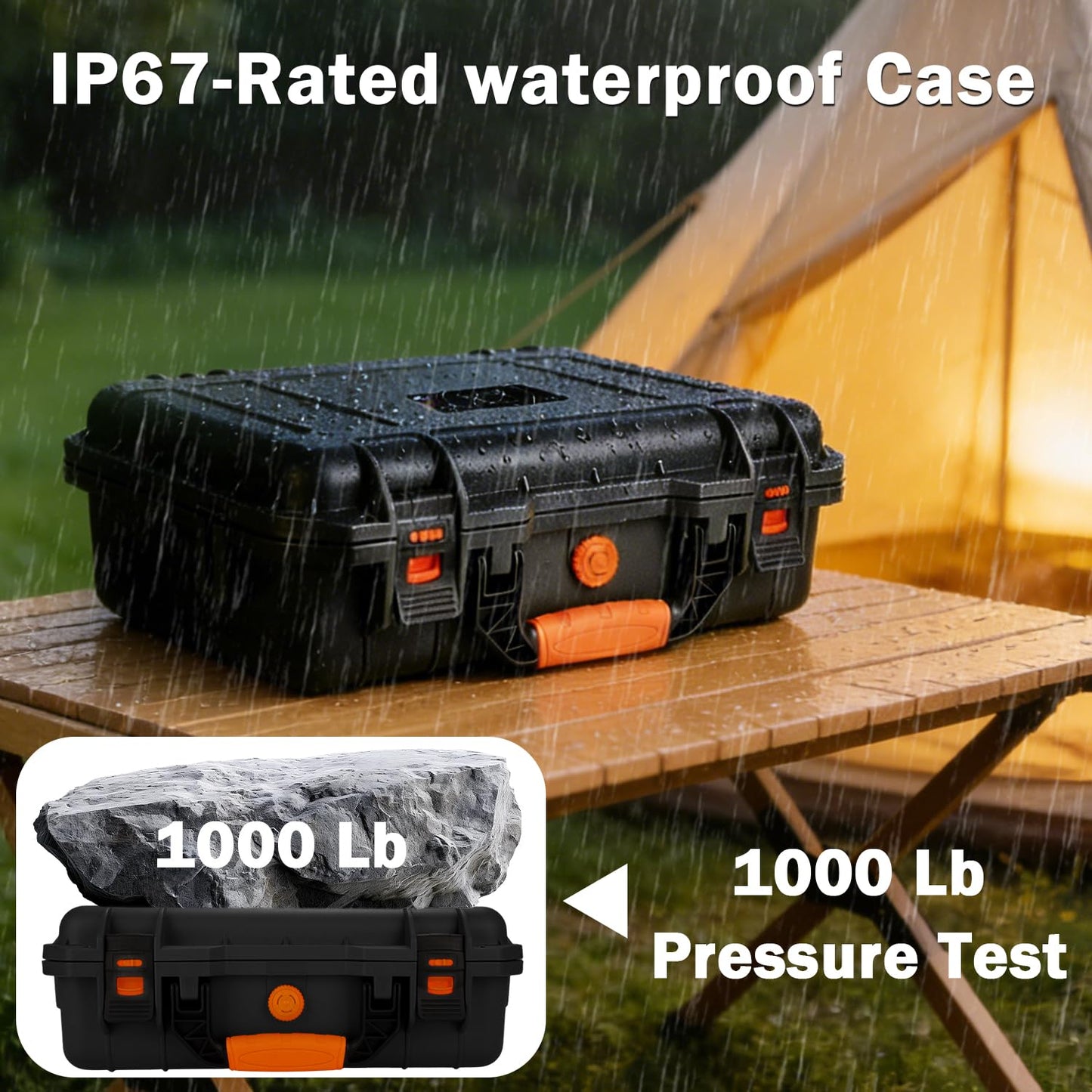 MONOJOY IP67 Waterproof Starlink Mini Case, Hard Carrying Case for Starlink Mini Dish with Precision Cut Foam, Shockproof Travel Bag for Camping, RV