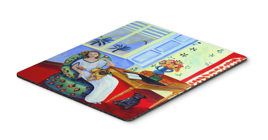 Caroline's Treasures 7166MP Lady with her Pug Mouse Pad, Hot Pad or Trivet for Home Office Gaming Working Computers Laptop Mouse Mat,Washable Large