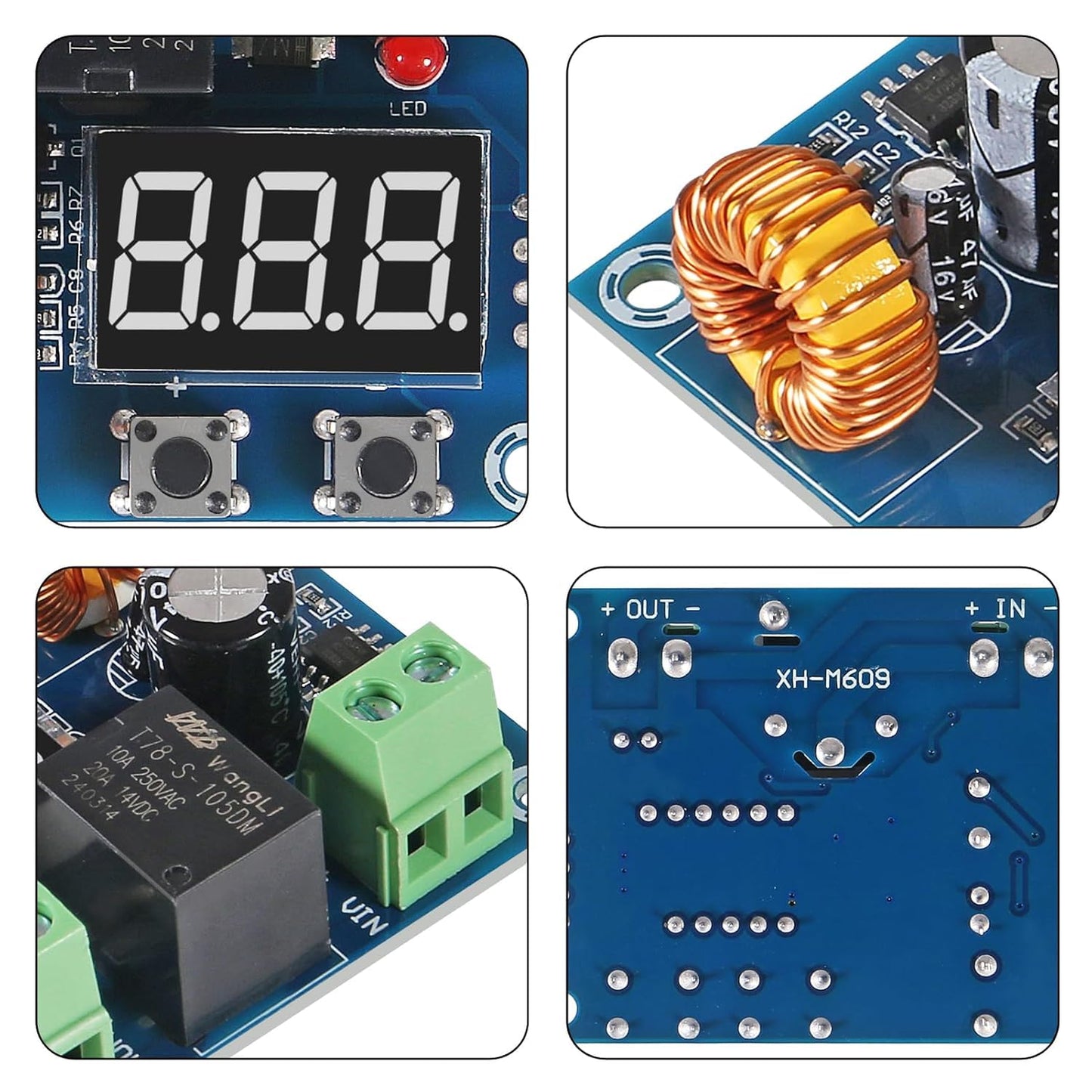 4PCS 12V-36V DC Voltage Protection Modules XH-M609 Over-Discharge Circuit Protection Module Digital Low Voltage Protector Disconnect Switch…