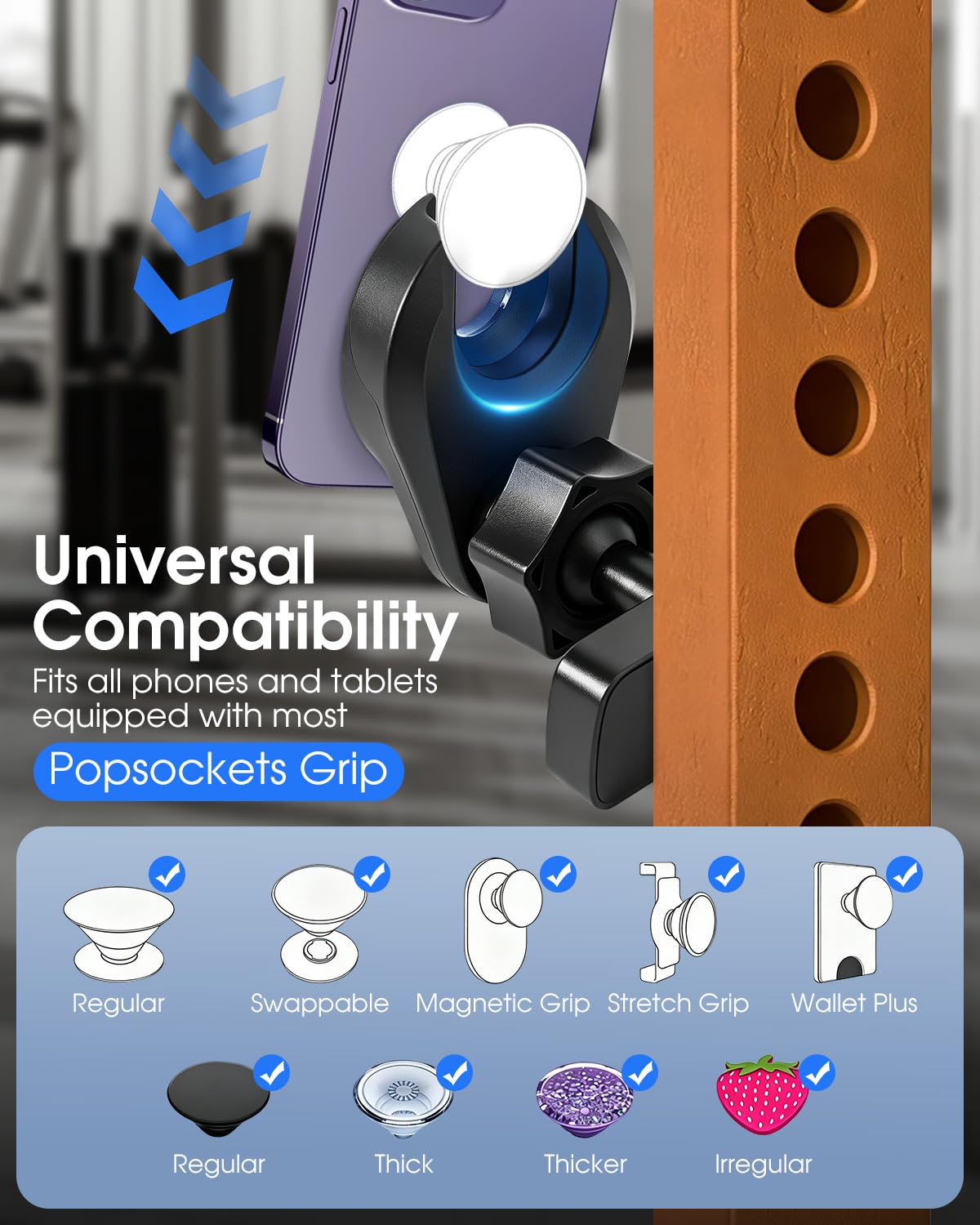 KALAPOP Magnetic Phone Holder for Socket Grip,Work with Pop Socket for MagSafe & Adhesive Phone Grip/Stand,360°Adjustable Strong Magnet (Magnetic