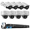 4COVR 16 Channel 4K Security Camera System - Human Vehicle Detection, 4K 4TB NVR, 4 Dome IK10 Vandal-Proof 4 Bullet 8MP Wired PoE IP Camera