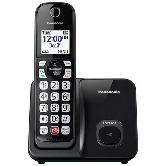 Panasonic Cordless Phone with Advanced Call Block, Bilingual Caller ID, Easy to Read Large High-Contrast Display, Expandable System with 1 Handset