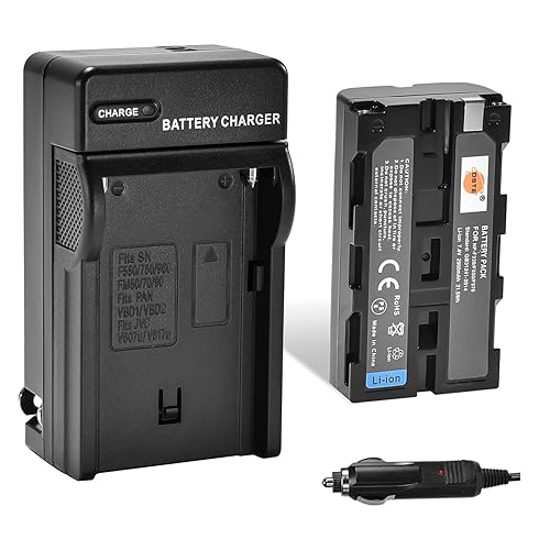 DSTE NP-F550 Battery and DC01 Travel and Car Charger Adapter Compatible with Sony CCD-RV100 SC5 TR1 TR917 Camera CN-160 CN304 YN 300 VL600 LED Video