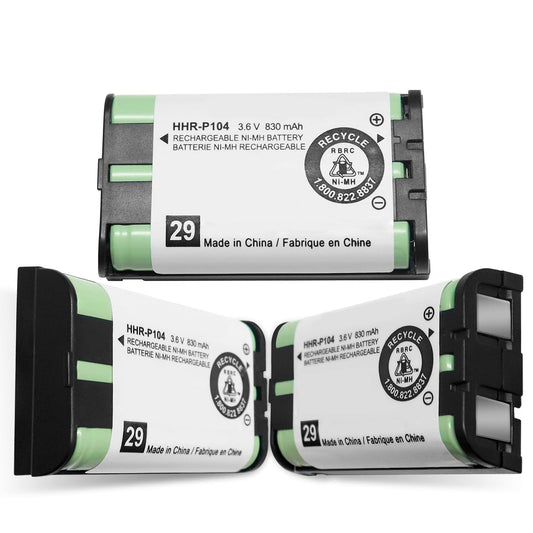 CUCESH HHR-P104 Rechargeable Phone Battery 3.6V 830mAh NI-MH Batteries for Panasonic Cordless Phones(3 Pack)