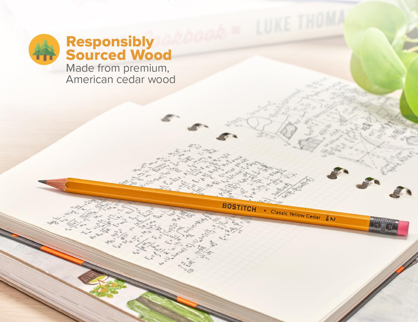Bostitch Office Premium #2 Pencils, American Cedar Wood, Pre-Sharpened, HB Graphite, 60-Pack