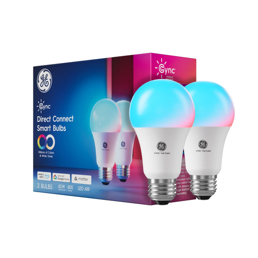 Cync GE A19 LED Smart Light Bulbs, Room Decor Aesthetic Bluetooth and WiFi Color Changing Lights, LED Indoor Light Bulb, Compatible with Alexa