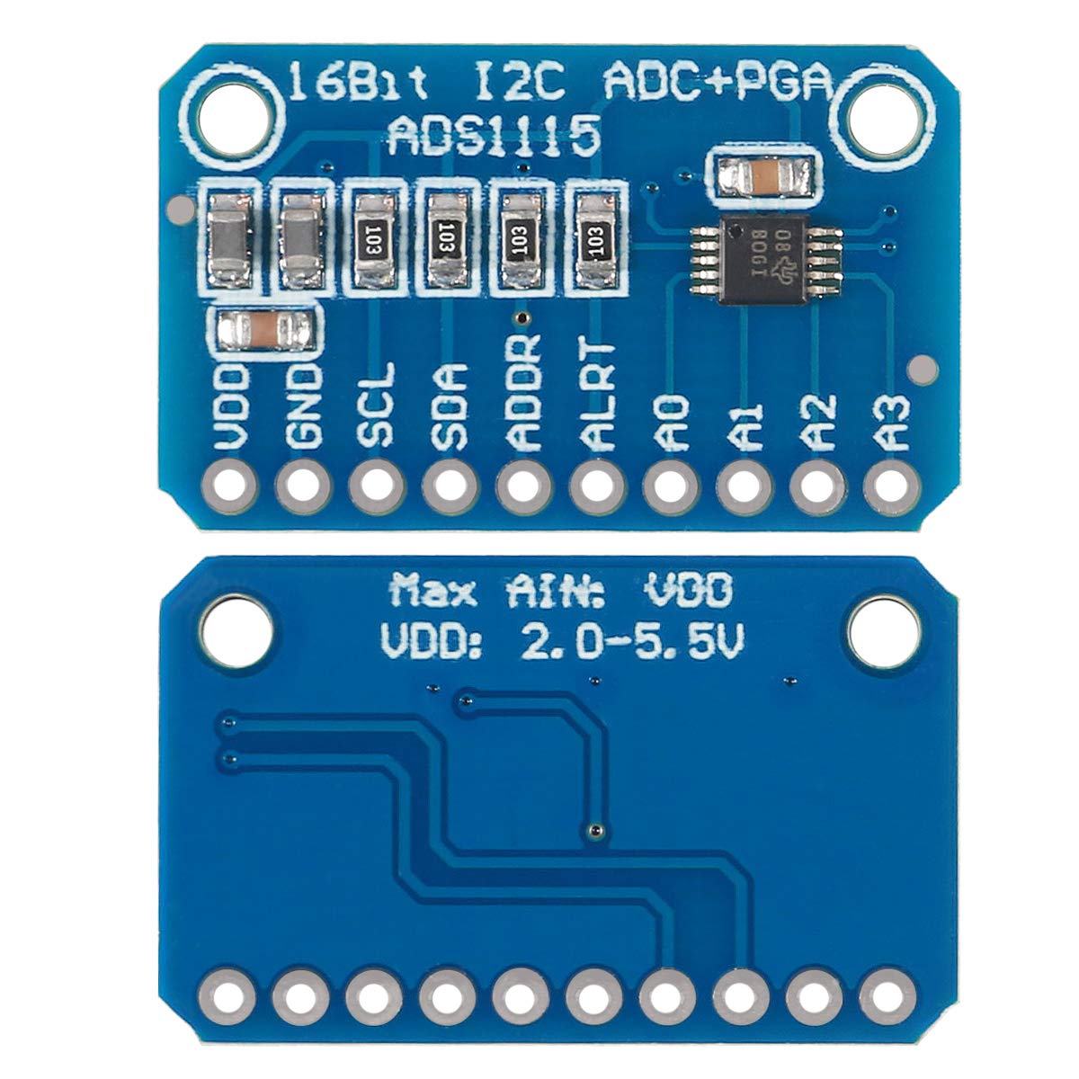 ACEIRMC ADS1115 16 Bit 16 Byte 4 Channel I2C IIC Analog-to-Digital ADC PGA Converter with Programmable Gain Amplifier High Precision ADC Converter
