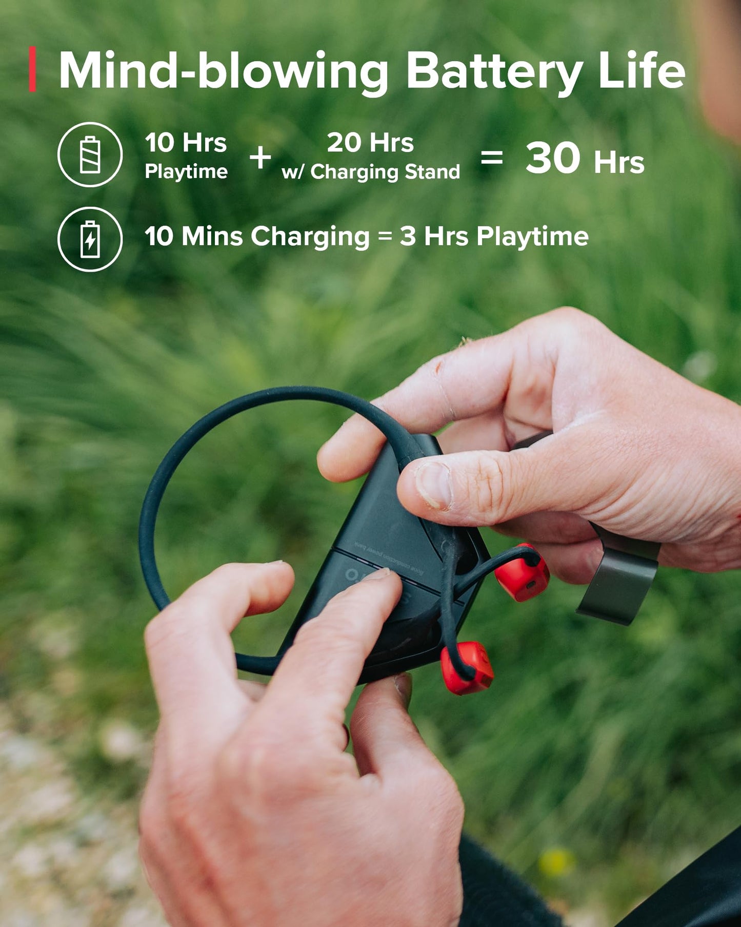 SUUNTO WING - Open ear, bone conduction headphones. Made for sports, waterproof, safety lights, bluetooth