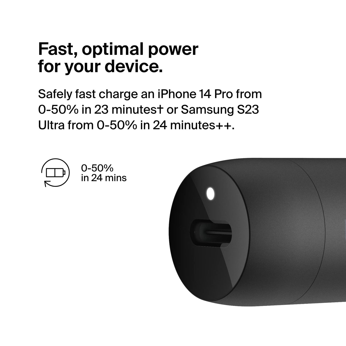 Belkin Boost?Charge™ 30W Fast Car Charger, USB-C Power Delivery Port, 4-Port USB Power Extender, Universal Compatibility for iPhone 16, Galaxy S25