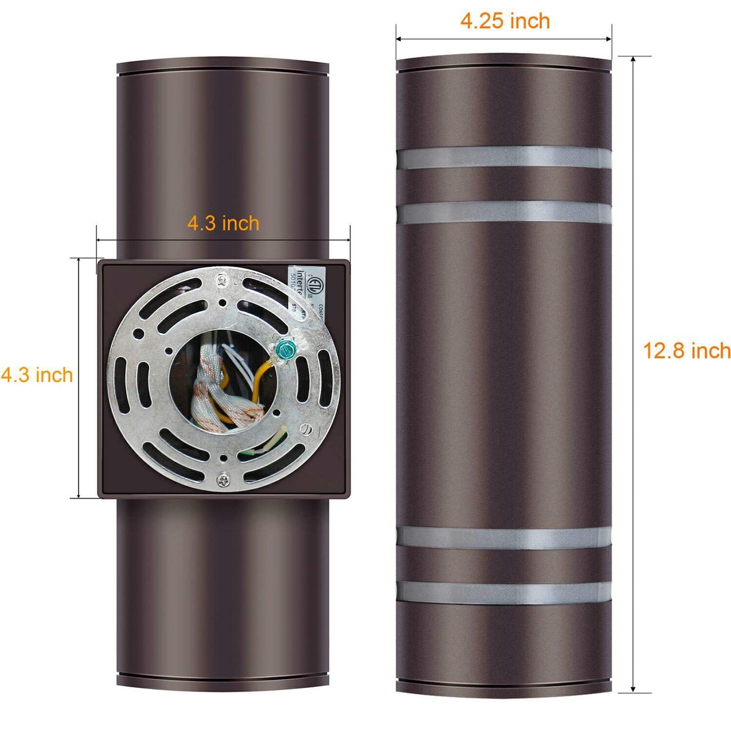 rosykite Outdoor Wall Lights Exterior, Modern Outside Sconce Wall Lighting, Exterior Light Fixture Wall Mount Oil Bronze Cylinder, Up Down Outdoor