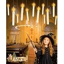 WEIBOLT Flameless Floating Candles with Wand?12 Pcs Magic LED Hanging Taper Candles?Flickering Battery Operated Taper Candle with Wand Remote