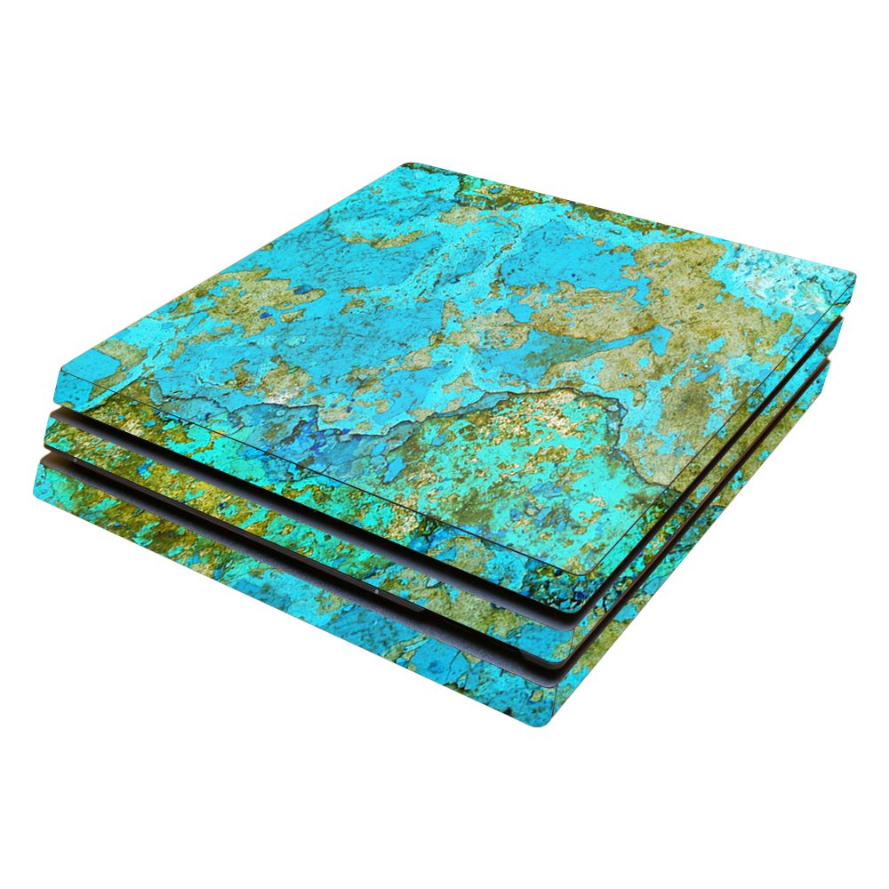 MightySkins Skin Compatible with Sony PS4 Pro Console - Teal Marble | Protective, Durable, and Unique Vinyl Decal wrap Cover | Easy to Apply, Remove