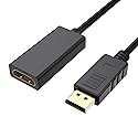 Cableader DP to HDMI Adapter 4K 30HZ Gold-Plated displayport Male to HDMI Female Converter with Audio-Black