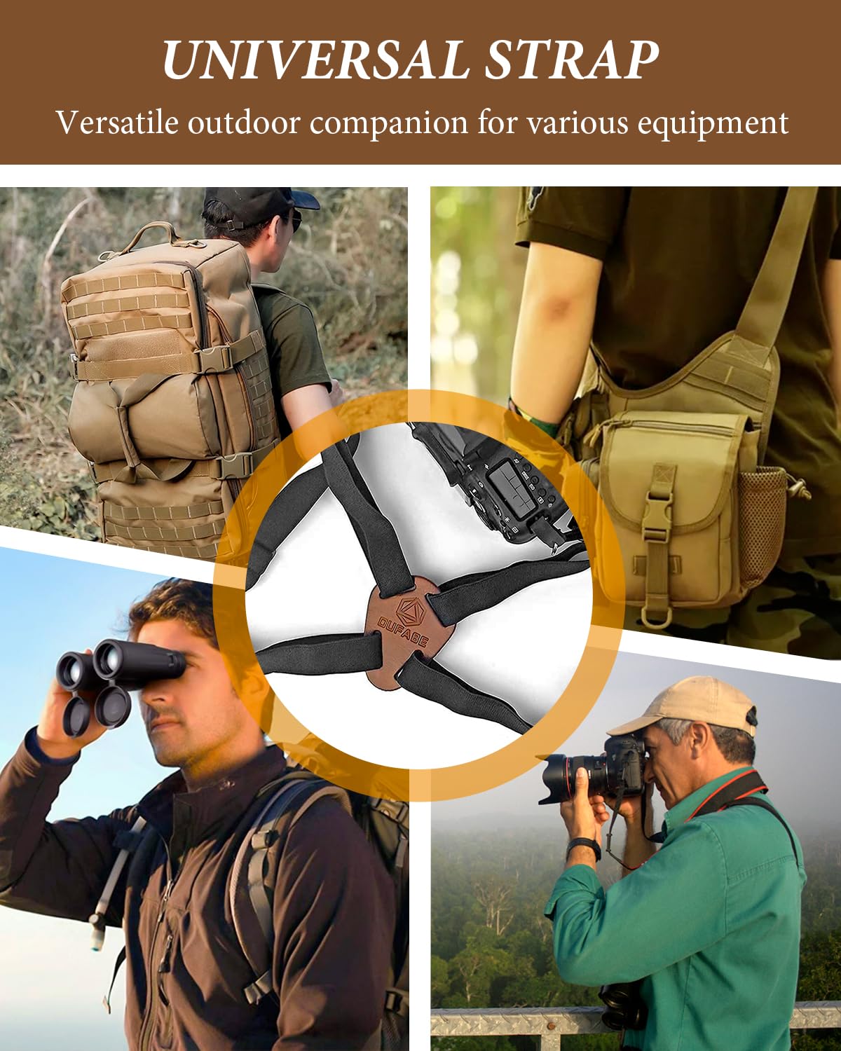 Binocular Harness Strap for Hunting, X-shaped Decompression Binocular Straps for Birding, Binocular Straps Harness, Suitable for Outdoor Camping