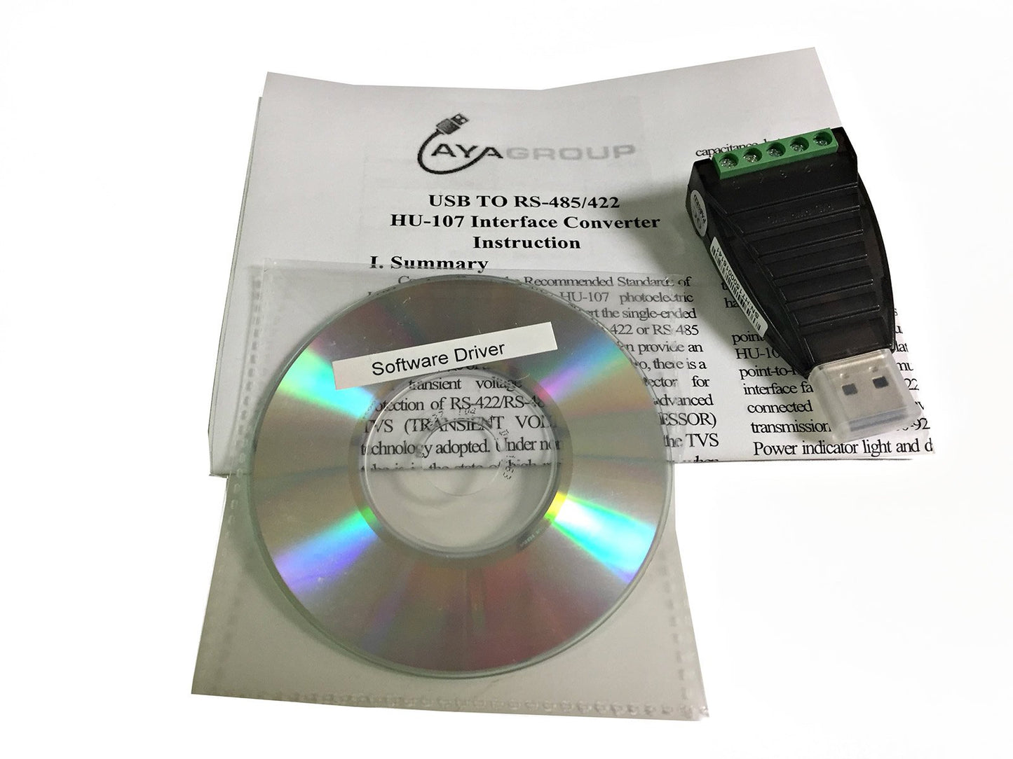AYA 1-Port USB to RS422/RS485 Serial Adapter Converter (FTDI Chipset) for Win 7/8/10, MAC, Linux, Android