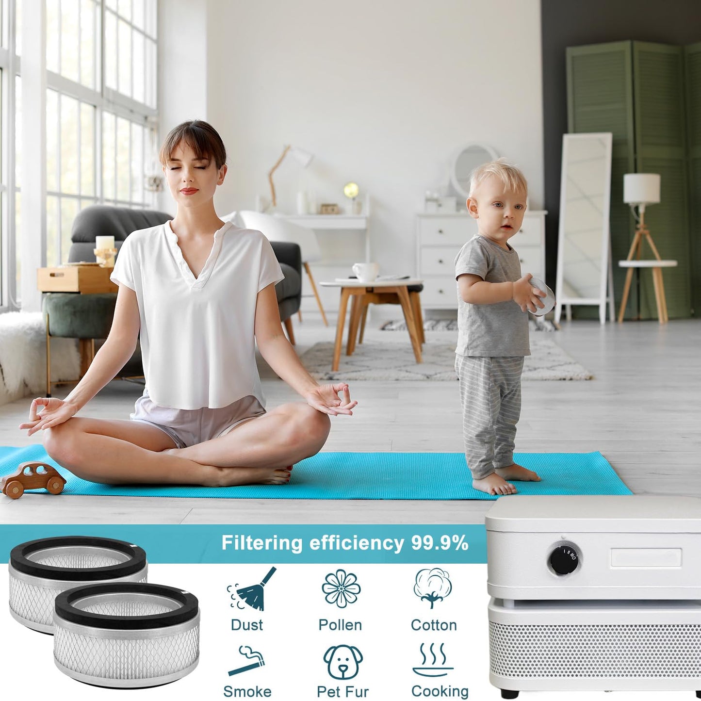 Slirceods HM100 Filter Replacement Compatible with Austin Air it Room Air Purifier Air Filters,2pack