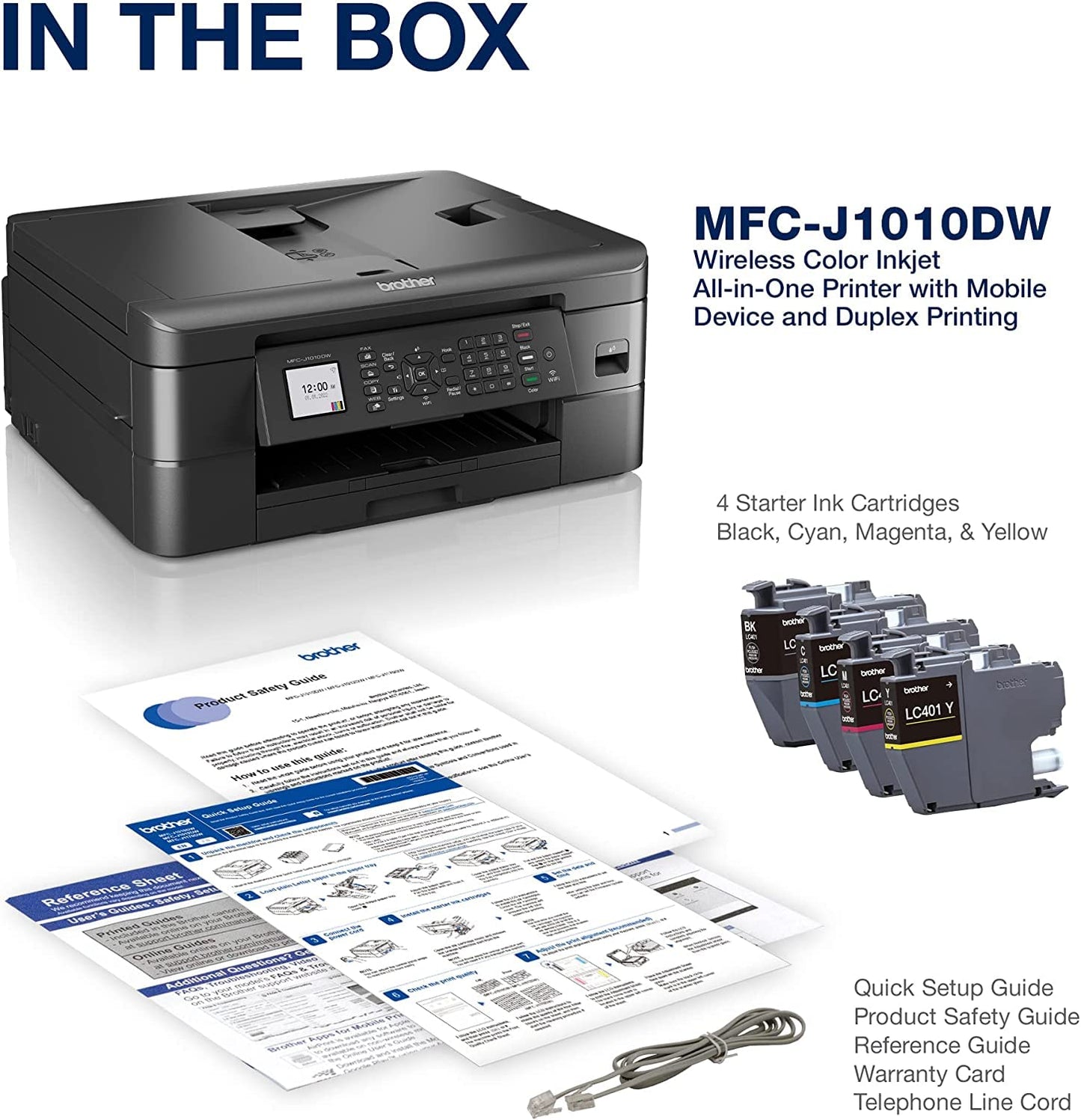 Brother MFC-J1010DW Wireless Color Inkjet All-in-One Printer with Mobile Device and Duplex Printing, Refresh Subscription and Amazon Dash