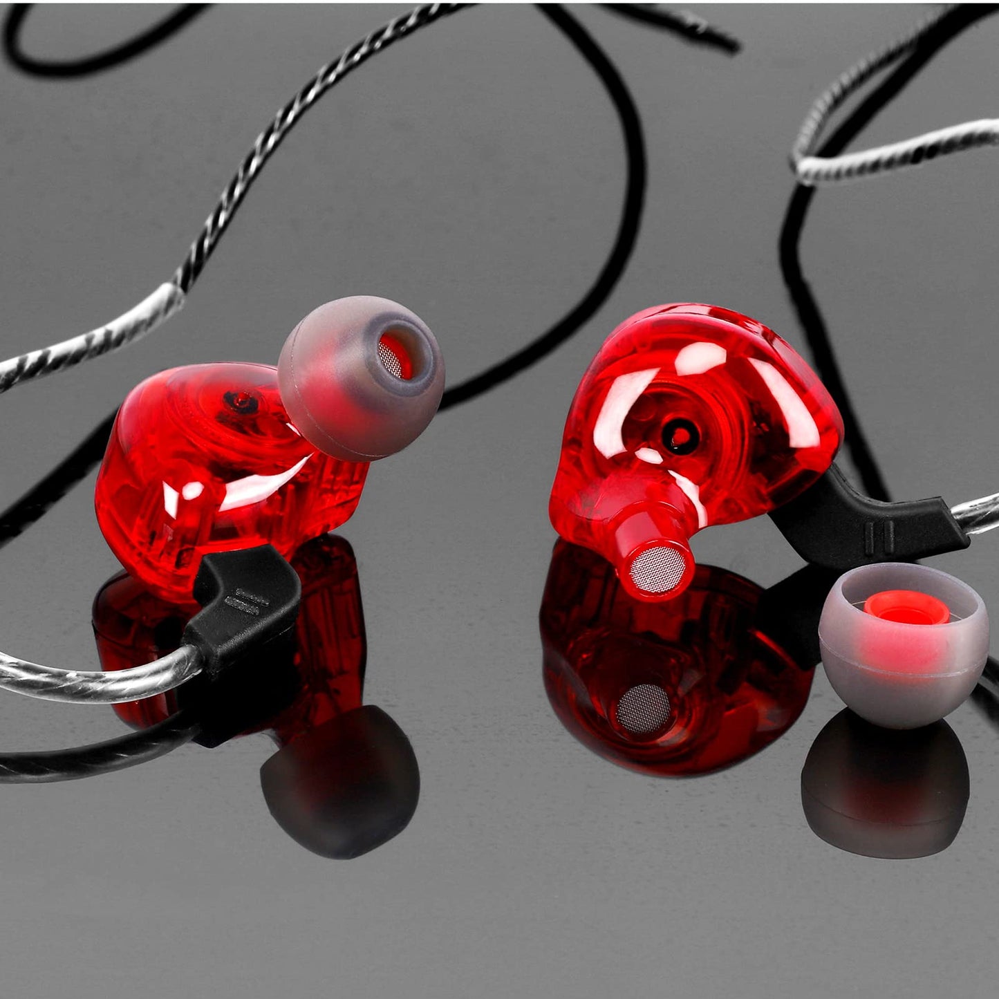UrbanX iX2 Pro Dynamic Hybrid Dual Driver in Ear Musicians Earphones with Mic Tangle-Free Cable in-Ear Earbuds Headphones for Samsung Galaxy A51 5G UW