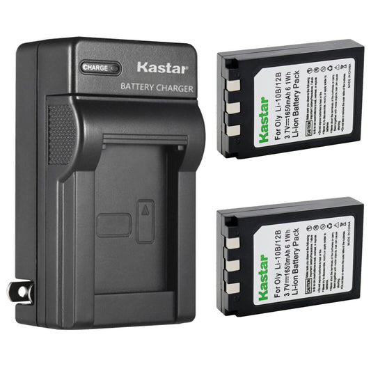 Kastar 2-Pack Battery and AC Wall Charger Replacement for Olympus Camedia C-50 Zoom, Camedia C-60 Zoom, Camedia C-70 Zoom, Camedia C-470 Zoom, Camedia