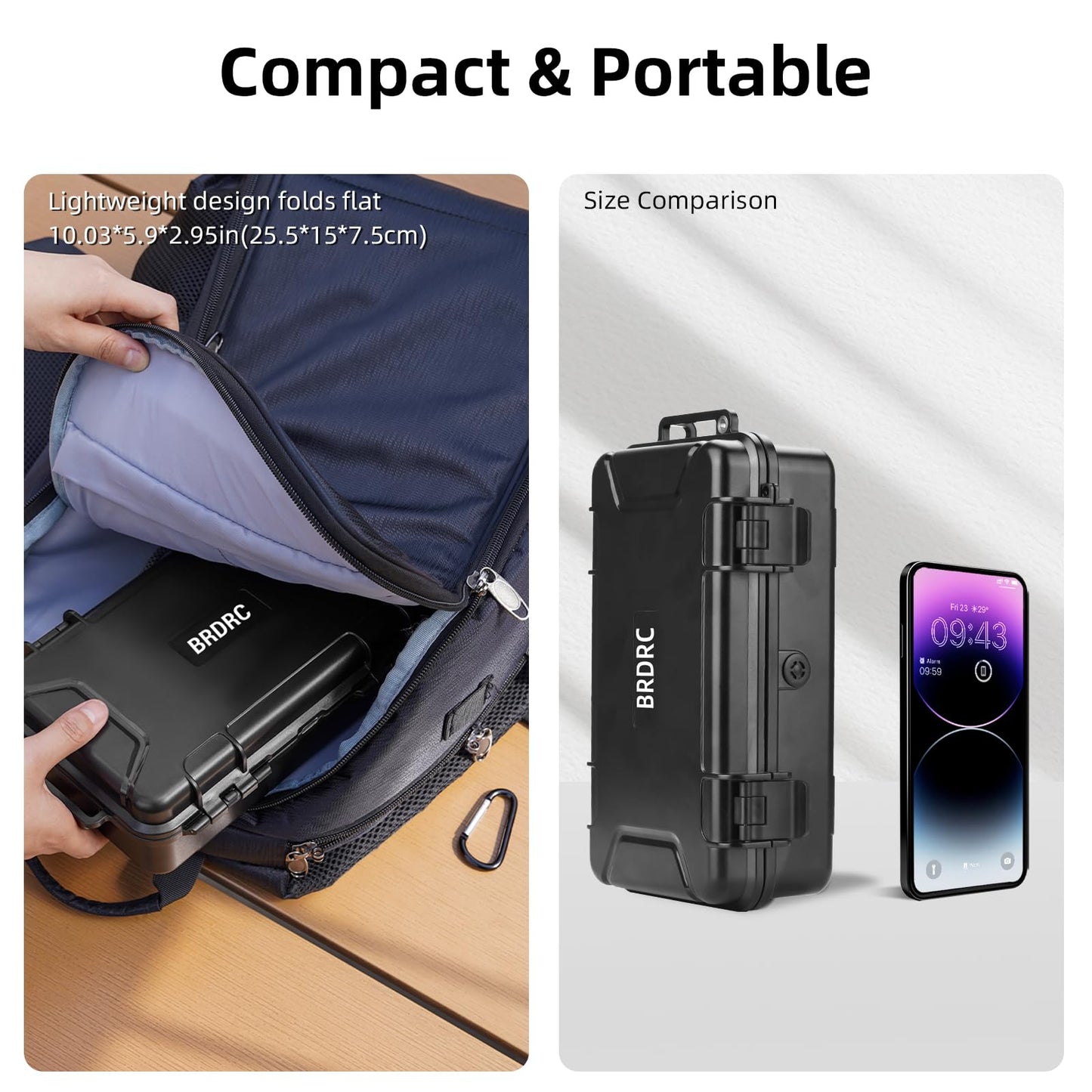BRDRC Pocket 3 Case, For Xtra Muse Waterproof Hard Case Portable Travel Carrying Storage Bag for DJI Osmo Pocket 3 Creator Combo/Xtra Muse Accessories