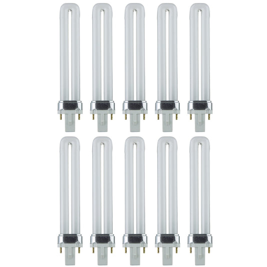 Sunlite PL9/SP41K/10PK 2-Pin Fluorescent 9W 4100K Cool White U Shaped PL CFL Twin Tube Plugin Light Bulbs with G23 Base (10 Pack)
