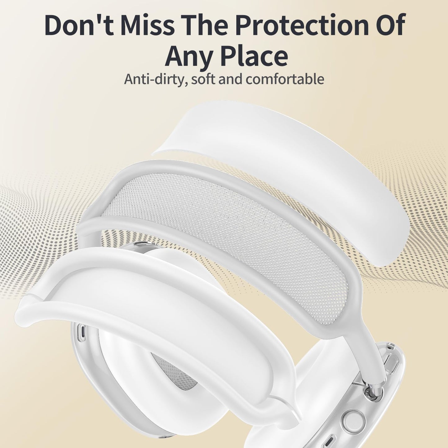Fintie Case for AirPods Max 2 (2026) and AirPods Max 1 (2020/2024), Clear TPU Ear Cup Cover, Silicone Ear Pad and Headband Cover, Skin Protector