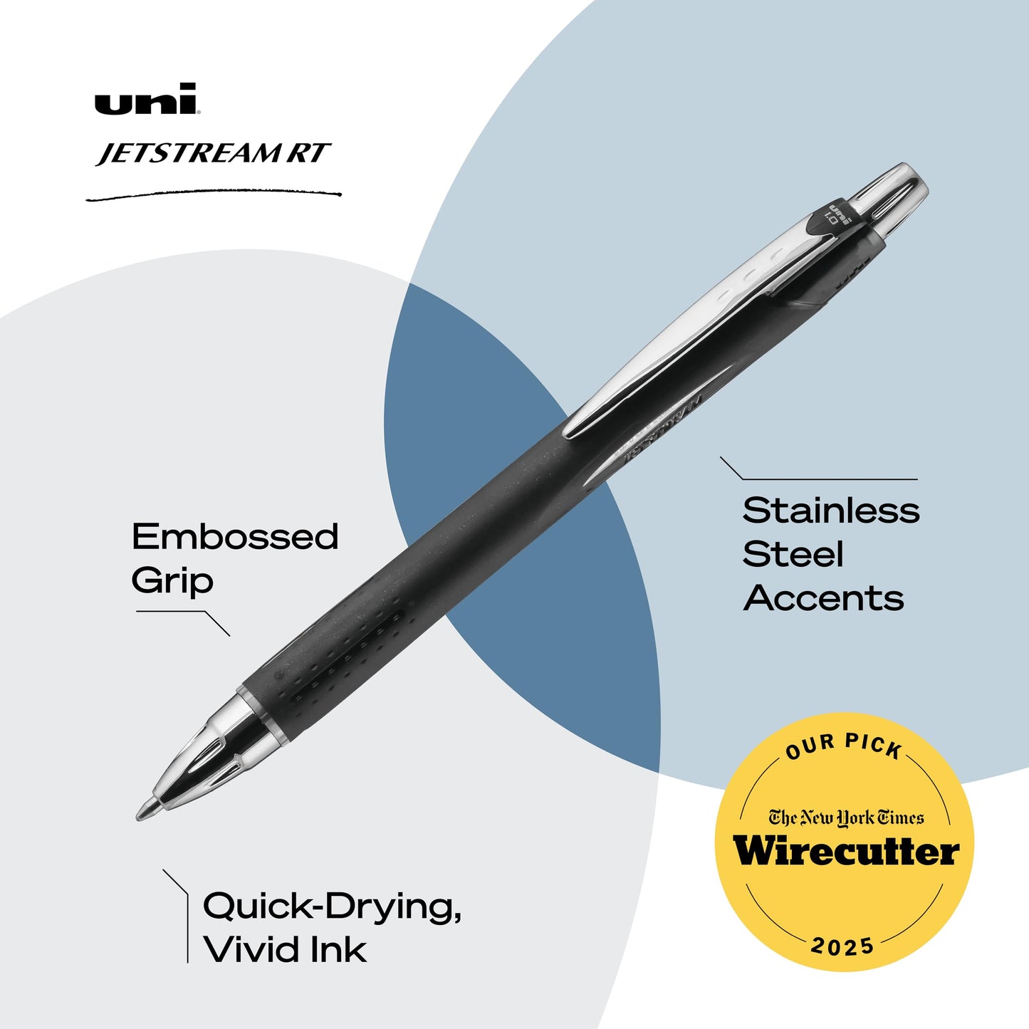 uniball™ Jetstream RT Ballpoint Pens, Black, 1.0mm Medium Point, 12 Count