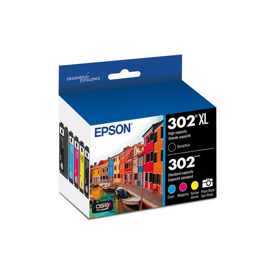 Epson T302XL-BCS Claria Premium Ink Cartridge Multi-pack - High-capacity Black and Standard-capacity Photo Black and Color (CMYPB)