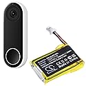 1ICP7/17/26 Battery Replacement for Nest C1241290 Hello NC5100US Vido Doorbell Wired (280mAh/3.7V), 1ICP7/17/26 Battery