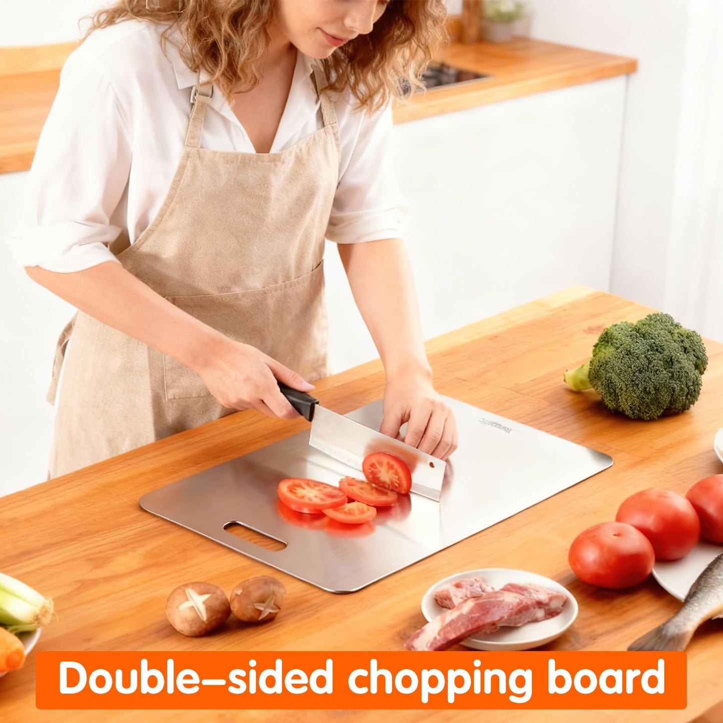 Titanium Cutting Board - New Upgrade 100% Pure Titanium Cutting Boards，Double-sided pure titanium Kitchen cutting board，Healthy…