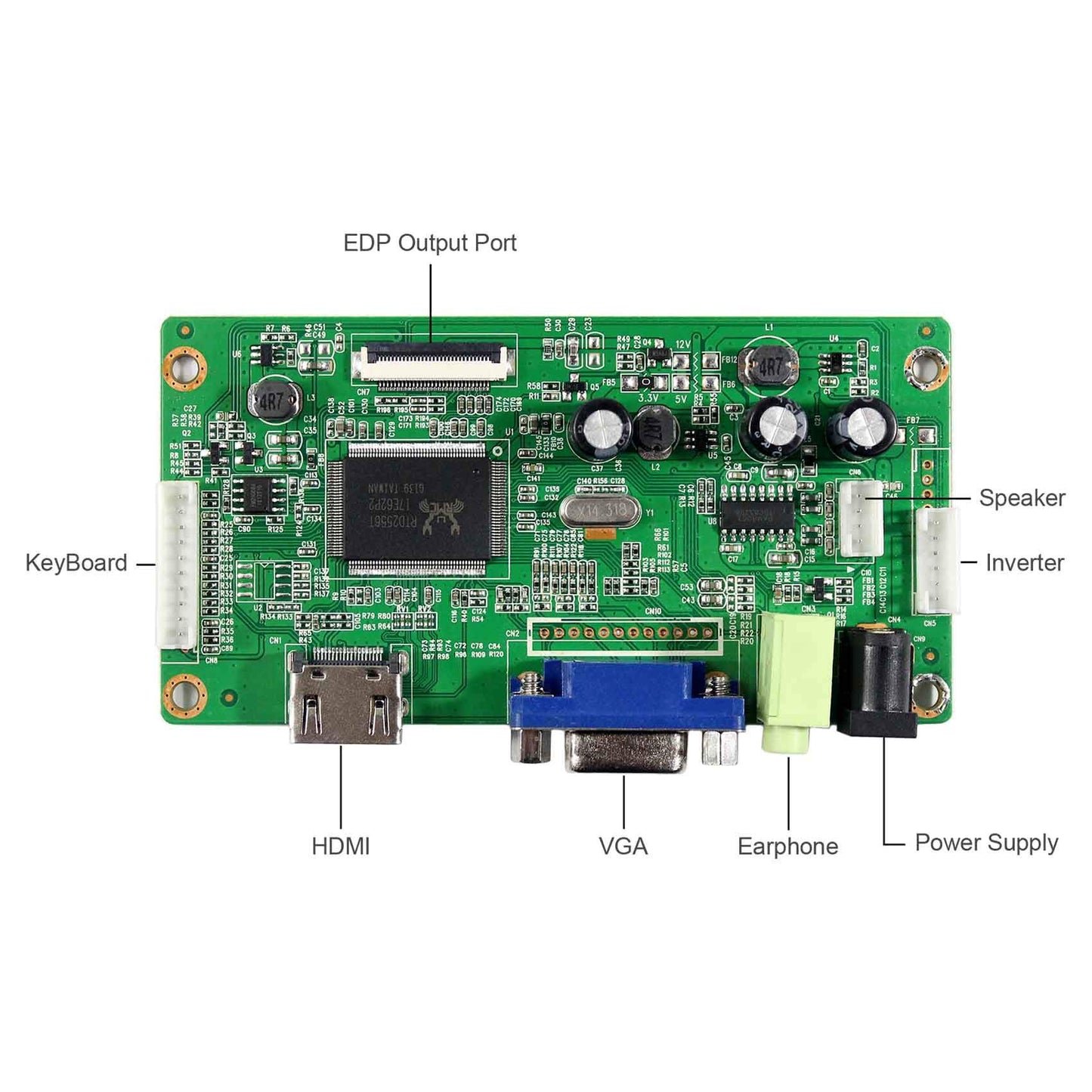 VSDISPLAY VGA Board for 1366x768 11.6inch 13.3in 14" 15.6" LP156WHU B156XTN04 NT156WHM N156BGE 30Pin EDP LCD Screen