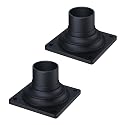 LIT-PaTH Pier Mount Base, Outdoor Post Light Mounting Base Adapter for 3 Inch Standard Pole Light, Cast Aluminum, 2-Pack, Black